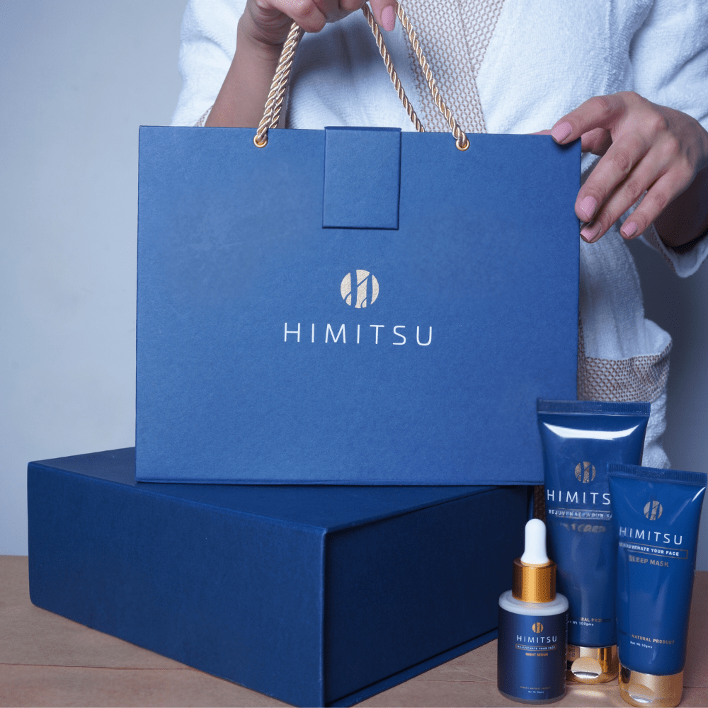 Himitsu Skincare trio all products packaging 